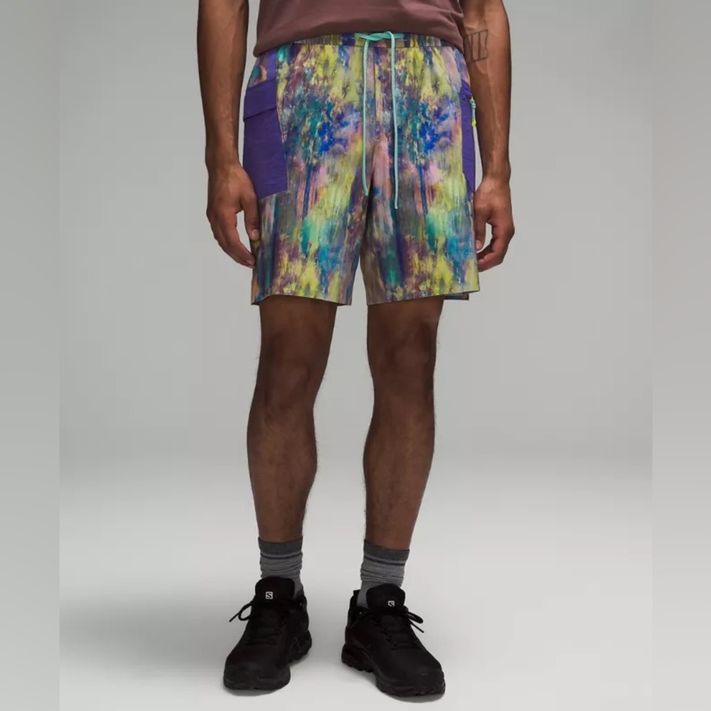 lululemon athletica Multicolor Men's Hybrid Shorts with Purple Pockets